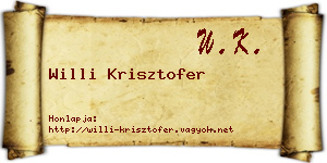Willi Krisztofer névjegykártya